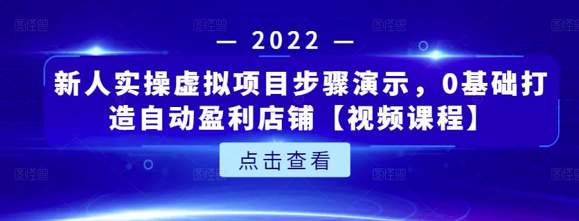 新人實操虛擬項目步驟演示，0基礎打造自動盈利店鋪【視頻課程】