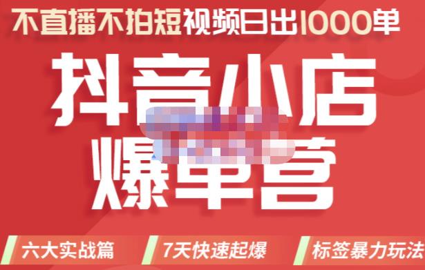 推易電商·2022年抖音小店爆單營，不直播、不拍短視頻、日出1000單，暴力玩法