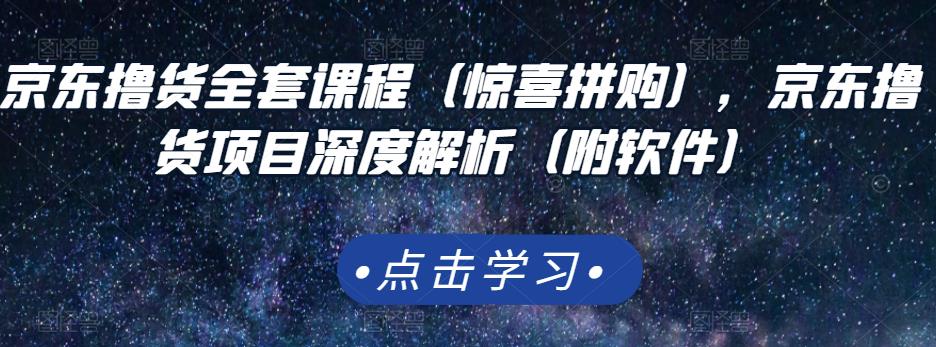 京東擼貨全套課程（驚喜拼購(gòu)），京東擼貨項(xiàng)目深度解析（附軟件）