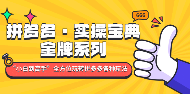 拼多多·實操寶典：金牌系列“小白到高手”帶你全方位玩轉拼多多各種玩法