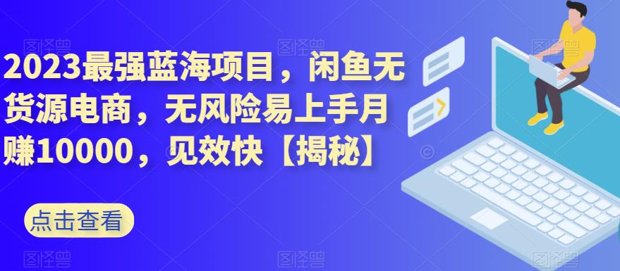 2023最強藍海項目，閑魚無貨源電商，無風險易上手月賺10000，見效快【揭秘】