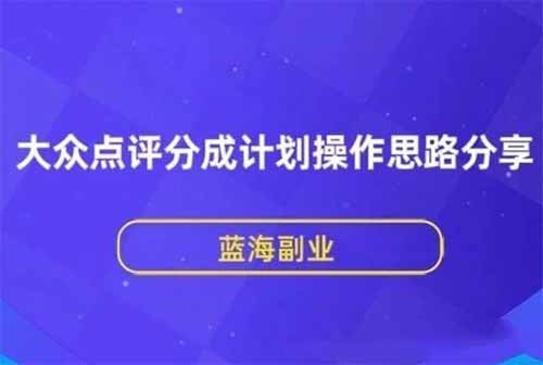 最新藍(lán)海風(fēng)口大眾點(diǎn)評(píng)分成計(jì)劃，中視頻副業(yè)玩法新操作思路，玩法無(wú)私分享給你