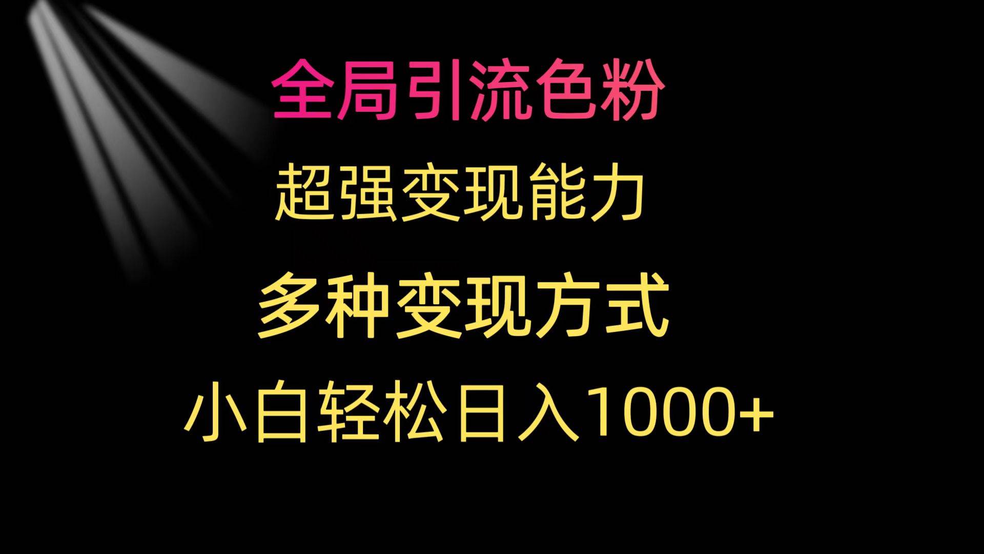 全局引流色粉 超強(qiáng)變現(xiàn)能力 多種變現(xiàn)方式 小白輕松日入1000+