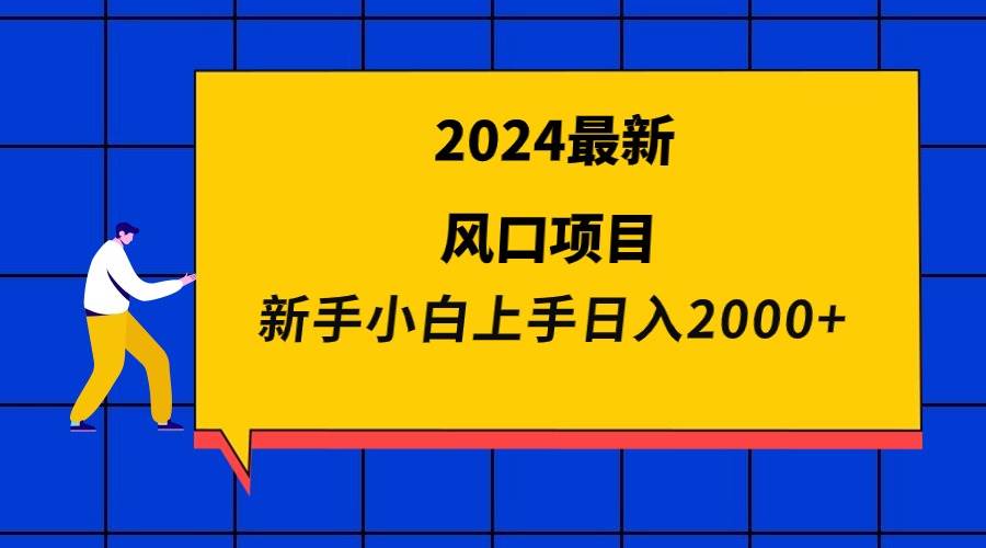 2024最新風口項目 新手小白日入2000+