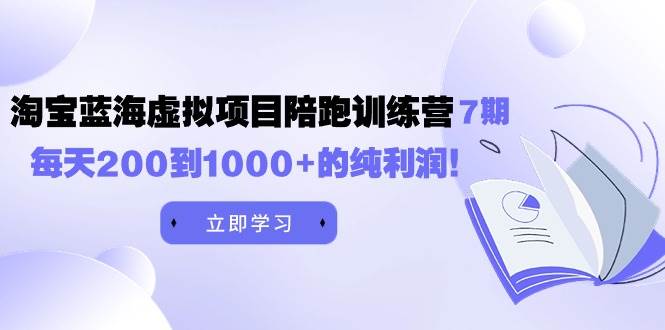 黃島主《淘寶藍海虛擬項目陪跑訓練營7期》每天200到1000+的純利潤