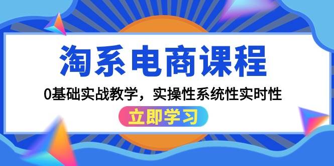 淘系電商課程，0基礎實戰教學，實操性系統性實時性（15節課）