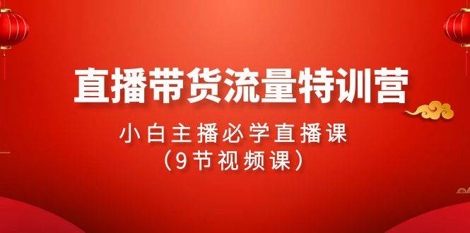 2024直播帶貨流量特訓營，小白主播必學直播課（9節視頻課）