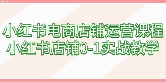 小紅書電商店鋪運營課程，小紅書店鋪0-1實戰教學（60節課）