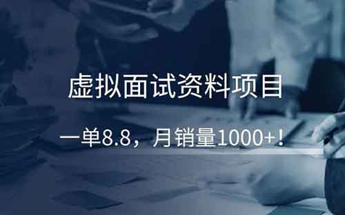 虛擬面試資料項目，一單8.8，月銷量1000+！