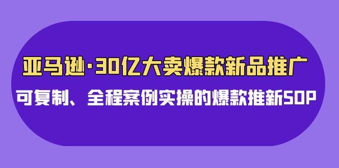 亞馬遜30億·大賣爆款新品推廣，可復制、全程案例實操的爆款推新SOP