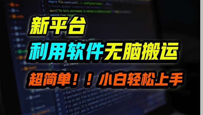 新平臺用軟件無腦搬運，月賺10000+，小白也能輕松上手