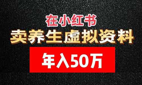 在小紅書賣養生虛擬資料，年入50萬