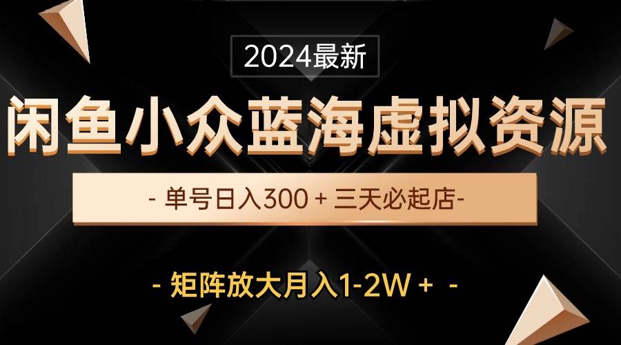 最新閑魚(yú)小眾藍(lán)海虛擬資源，單號(hào)日入300＋，三天必起店，矩陣放大月入1-2W