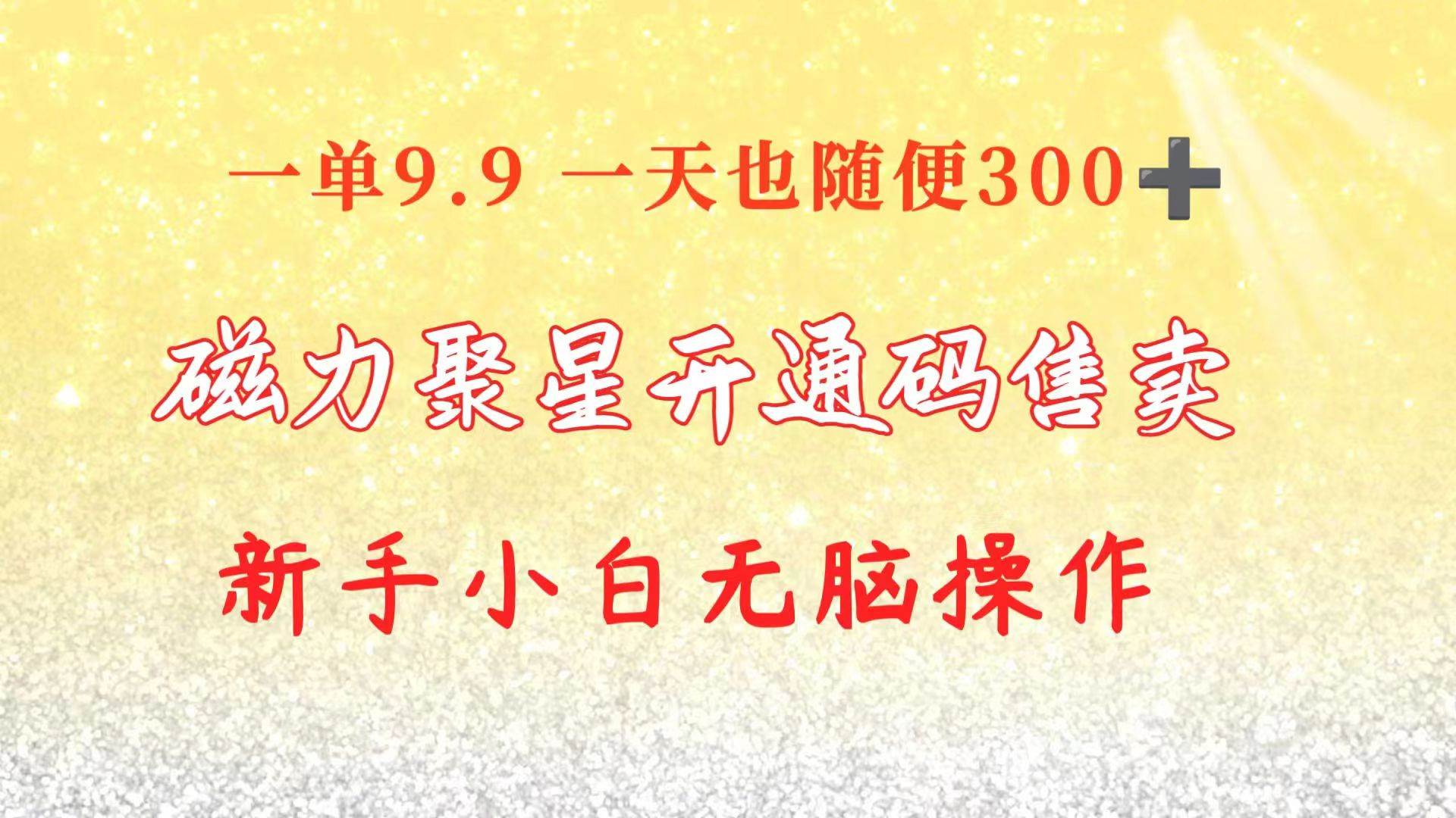 快手磁力聚星碼信息差 售賣  一單賣9.9  一天也輕松300+ 新手小白無腦操作