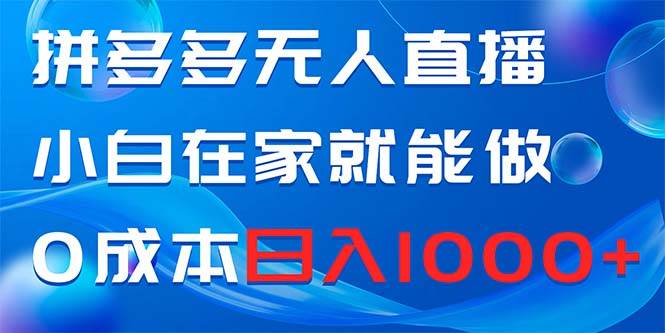 拼多多無人直播，小白在家就能做，0成本日入1000+