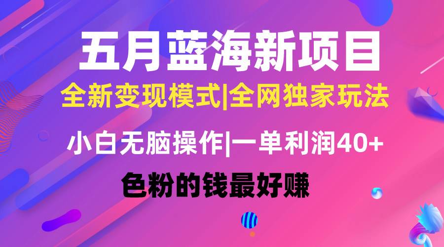 五月藍海項目全新玩法，小白無腦操作，一天幾分鐘，矩陣操作，月入4萬+