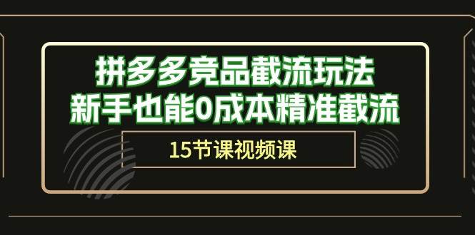 拼多多競品截流玩法，新手也能0成本精準截流（15節課）