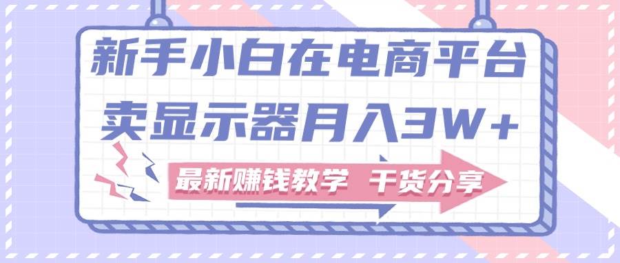 新手小白如何做到在電商平臺賣顯示器月入3W+，最新賺錢教學干貨分享