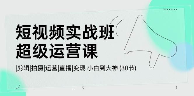 短視頻實(shí)戰(zhàn)班-超級(jí)運(yùn)營(yíng)課，|剪輯|拍攝|運(yùn)營(yíng)|直播|變現(xiàn) 小白到大神 (30節(jié))