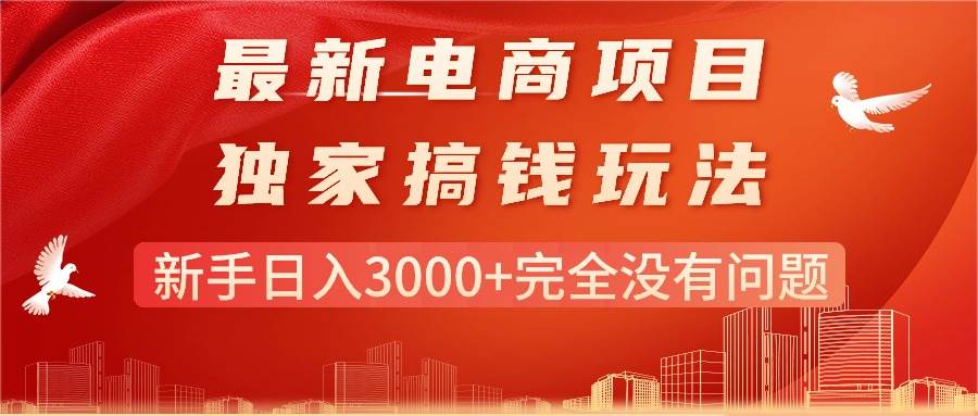 最新電商項目-搞錢玩法，新手日入3000+完全沒有問題