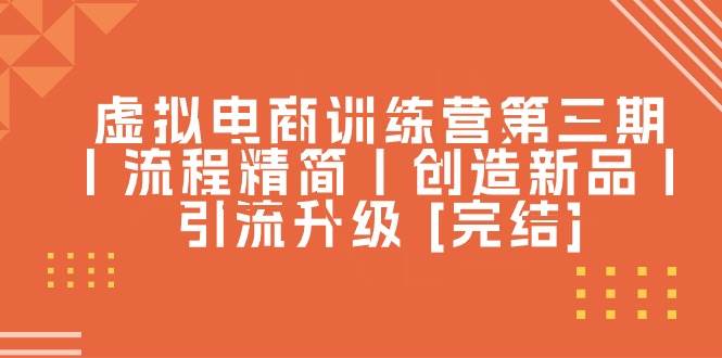 虛擬電商訓練營第三期丨流程精簡丨創造新品丨引流升級 [完結]