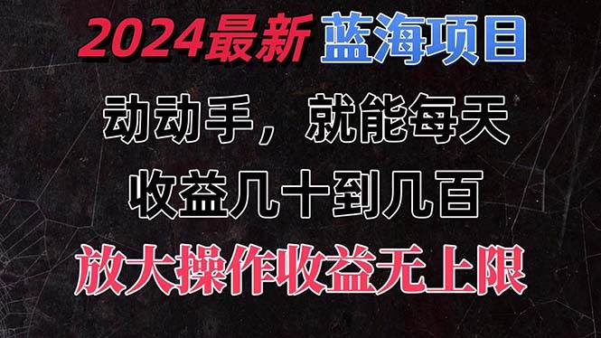 有手就行的2024全新藍海項目，每天1小時收益幾十到幾百，可放大操作收...