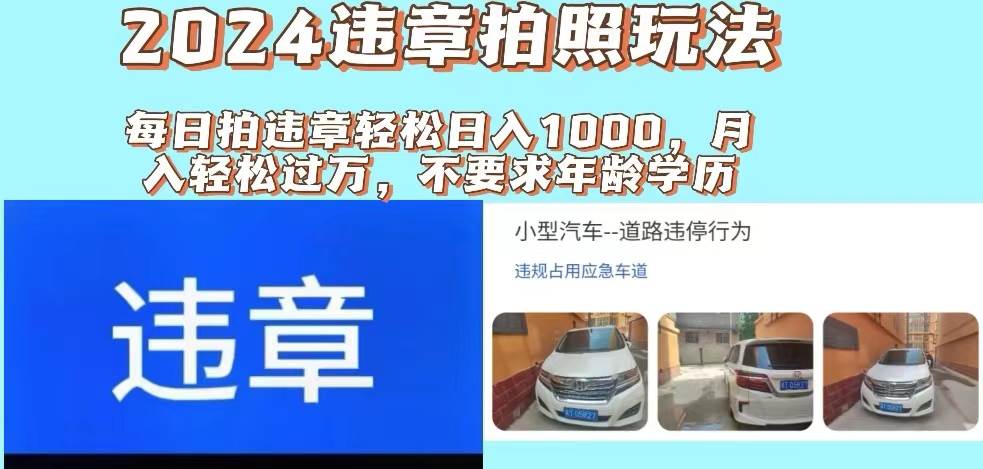 2024違章拍照新玩法，推廣躺賺+拍照賺錢雙模式，日入1000+