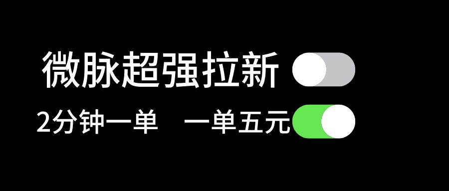 微脈超強(qiáng)拉新， 兩分鐘1單， 一單利潤5塊，適合小白