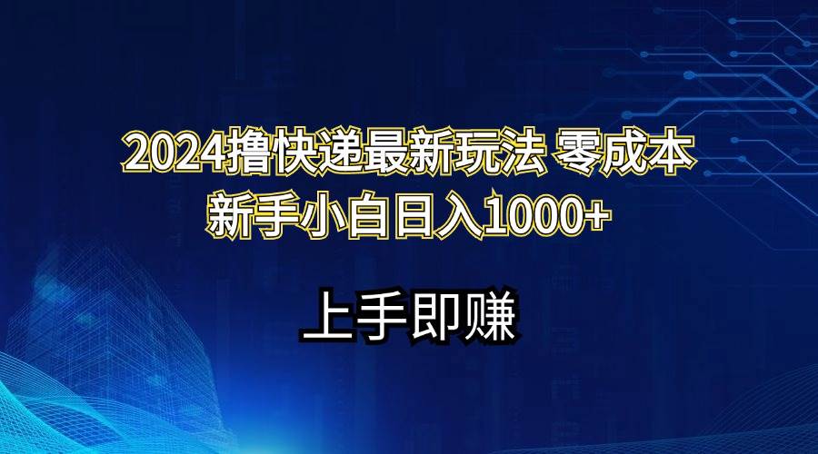 2024擼快遞最新玩法零成本新手小白日入1000+