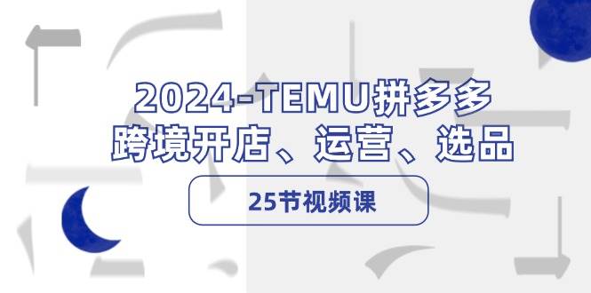 2024-TEMU拼多多·跨境開店、運(yùn)營(yíng)、選品（25節(jié)視頻課）