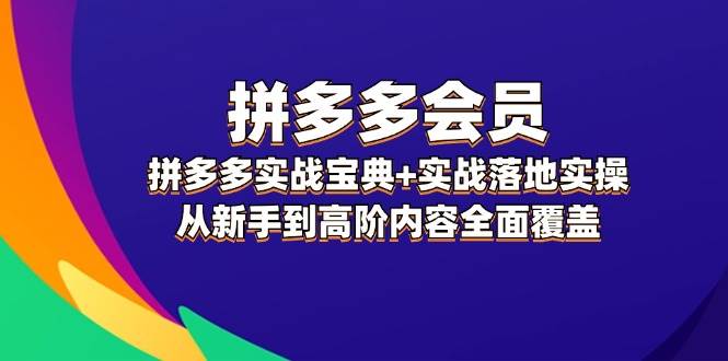 拼多多 會員，拼多多實戰寶典+實戰落地實操，從新手到高階內容全面覆蓋