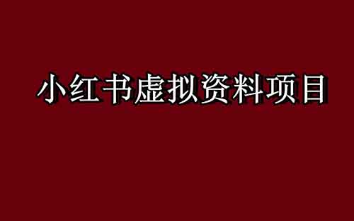 小紅書虛擬資料項目，操作簡單，日入500+（附詳細教程）