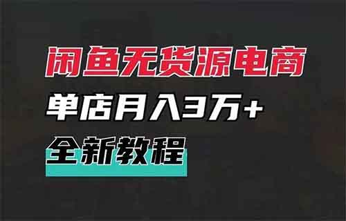 閑魚無貨源電商暴利生意！3個(gè)月賺10W+，最全操作教程來啦！