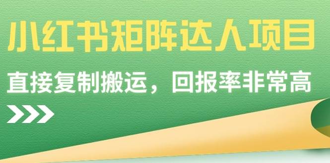 小紅書矩陣達人項目，直接復制搬運，回報率非常高